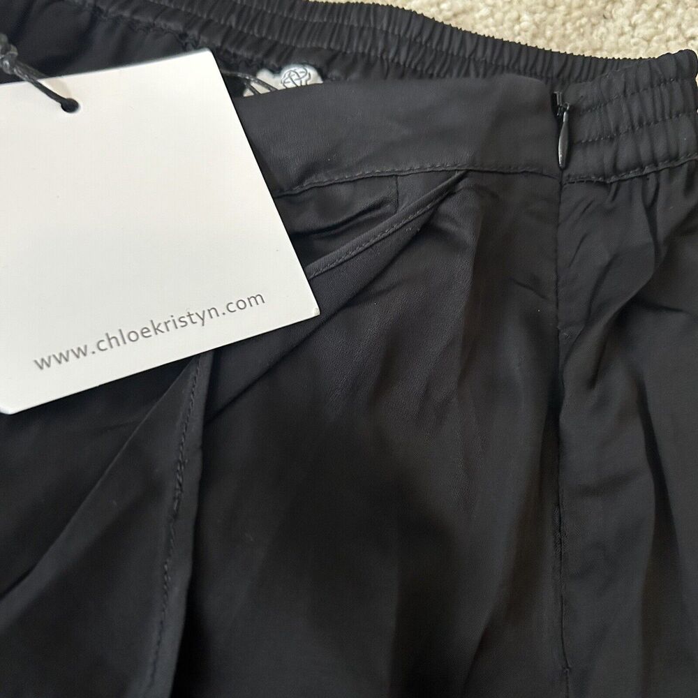 Chloe Kristyn Black Satin Traci Skirt Size Medium NWT - Picture 6 of 8